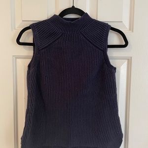 Rebecca Minkoff navy sleeveless high neck sweater
